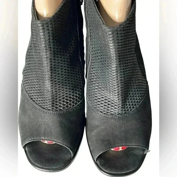 PAUL GREEN Black Leather Slingback Heel Open Toe Sandals Size 6.5 - Picture 3 of 8